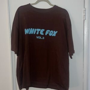 L/XL White Fox Oversized Tee. Matching biker shorts in separate listing.